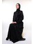 Jessica Kumaş Siyah Desenli Şık Abaya – Tesettür Moda (Sadece Abaya) 4