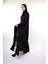 Jessica Kumaş Siyah Desenli Şık Abaya – Tesettür Moda (Sadece Abaya) 5