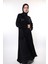 Jessica Kumaş Siyah Desenli Şık Abaya – Tesettür Moda (Sadece Abaya) 7