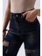 Lazer Kesim Wide Leg Yüksek Bel Mavi Jean 4