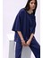 Bisiklet Yaka Oversize Lacivert T-Shirt 3