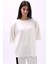 Bisiklet Yaka Oversize Beyaz T-Shirt 5