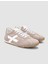 %100 Hakiki Deri Bej Süet Bağcıklı Kadın Sneaker 2