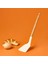 Ahşap Saplı Silikon Geniş Spatula - Krem / Kahverengi 2