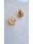 Zirkon Taşlı Küpe Gold Asimetrik 2