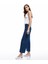 Yüksek Bel Cepli Düğmeli Rahat Kalıp Jean Pantolon - Culotte Jeans 2