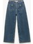 Yüksek Bel Cepli Düğmeli Rahat Kalıp Jean Pantolon - Culotte Jeans 4