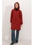5138 Kapitone Uzun Şişme Mont - Bordo 8
