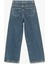Yüksek Bel Pamuklu Bol Kalıp Çiçek Işlemeli Geniş Paça Denim Pantolon 2