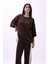 Bisiklet Yaka Oversize Kahverengi T-Shirt 4