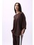 Bisiklet Yaka Oversize Kahverengi T-Shirt 5