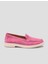 MonaMae %100 Hakiki Deri Pembe Süet Kadın Loafer 1