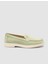 %100 Hakiki Deri Yeşil Süet Kadın Loafer 1