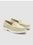 %100 Hakiki Deri Yeşil Süet Kadın Loafer 2