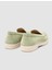 %100 Hakiki Deri Yeşil Süet Kadın Loafer 3