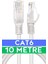 10 Metrelik Cat6 Lan Fabrikasyon Internet Data Kablosu(Ethernet Modem RJ45 Uçlu Jacklı Network Adsl) Hazır Kablo 1