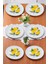Limon Desenli El Yapımı Seramik Pasta Tabağı - Servis Tabak Seti 6 Adet 21 cm 1