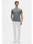 Ds Damat Regular Fit Koyu Yosun Düz Nakışlı %100 Pamuk T-Shirt 4