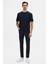 Relaxed Fit Lacivert Düz T-Shirt 4