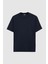 Relaxed Fit Lacivert Düz T-Shirt 5
