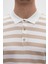 Ds Damat Regular Fit Bej Çizgili T-Shirt 6