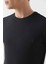 Slim Fit Siyah Düz Kabartma Baskılı T-Shirt 2