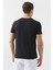 Slim Fit Siyah Düz Kabartma Baskılı T-Shirt 3