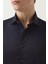 Ds Damat Slim Fit Lacivert Düz Gömlek 5