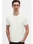 Slim Fit Ekru Düz Kabartma Baskılı T-Shirt 1