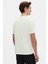 Slim Fit Ekru Düz Kabartma Baskılı T-Shirt 3