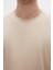 Ds Damat Regular Fit Bej Düz Nakışlı %100 Pamuk T-Shirt 6