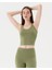 Kadın Açık Yeşil Halter Half Crop Bluz - EcoVero™ Viskoz, İç Sütyenli, Göğüs Pedli, Halter Yaka, Crop Spor Bluz 1