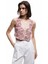 x Melis Ağazat - Slim Fit Pamuklu Önden Bağlama Detaylı Fiyonklu Çiçekli Kroşe Crop Yelek 1