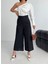 Kadın Keten Toka Detaylı Bilek Boy Wide Leg Pantolon 3
