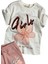 Kız Çocuk Çiçek ve Girl Yazı Baskılı Penye T-Shirt Pudra Şortlu Takım 5