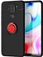 Newface Xiaomi Redmi Note 9 Kılıf Range Yüzüklü Silikon - Siyah-Kırmızı 1