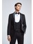 Ds Damat Slim Fit Siyah Armürlü Smokin Yelekli Takim Elbise 1