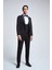 Ds Damat Slim Fit Siyah Armürlü Smokin Yelekli Takim Elbise 4