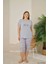 Büyük Beden Gri Polyviskon Kumaş Pijama Takımı – 7345 1