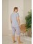 Büyük Beden Gri Polyviskon Kumaş Pijama Takımı – 7345 2