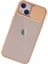 Newface iPhone 13 Kılıf Palm Buzlu Kamera Sürgülü Silikon - Pembe 3