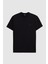 Slim Fit Siyah Baskılı T-Shirt 1