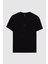 Relaxed Fit Siyah Düz T-Shirt 1