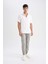 %100 Pamuk Yazlık Jogger Pantolon Basic Düz Beli Bağcıklı Cepli Lastikli Paça D7782AX24AU 4