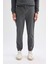 %100 Pamuk Yazlık Jogger Pantolon Basic Düz Beli Bağcıklı Cepli Lastikli Paça D7782AX24AU 1
