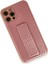 Newface iPhone 12 Pro Kılıf Coco Karbon Standlı Kapak - Pembe 3