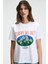 KARIVA Kadın Bisiklet Yaka Kısa Kollu Ön Baskı Detaylı Regular Fit Beyaz T-Shirt 1