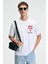 FRESH Erkek %100 Pamuk Oversize Fit Baskılı Kısa Kollu Yuvarlak Yakalı Beyaz T-Shirt 2