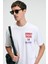 FRESH Erkek %100 Pamuk Oversize Fit Baskılı Kısa Kollu Yuvarlak Yakalı Beyaz T-Shirt 3