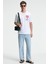 FRESH Erkek %100 Pamuk Oversize Fit Baskılı Kısa Kollu Yuvarlak Yakalı Beyaz T-Shirt 4